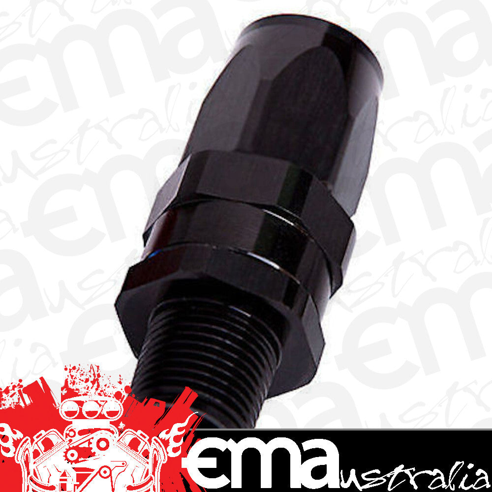 Aeroflow AF830-06-06BLK Male 3/8" NPT Straight to -6Anblack Full Swivel Straight