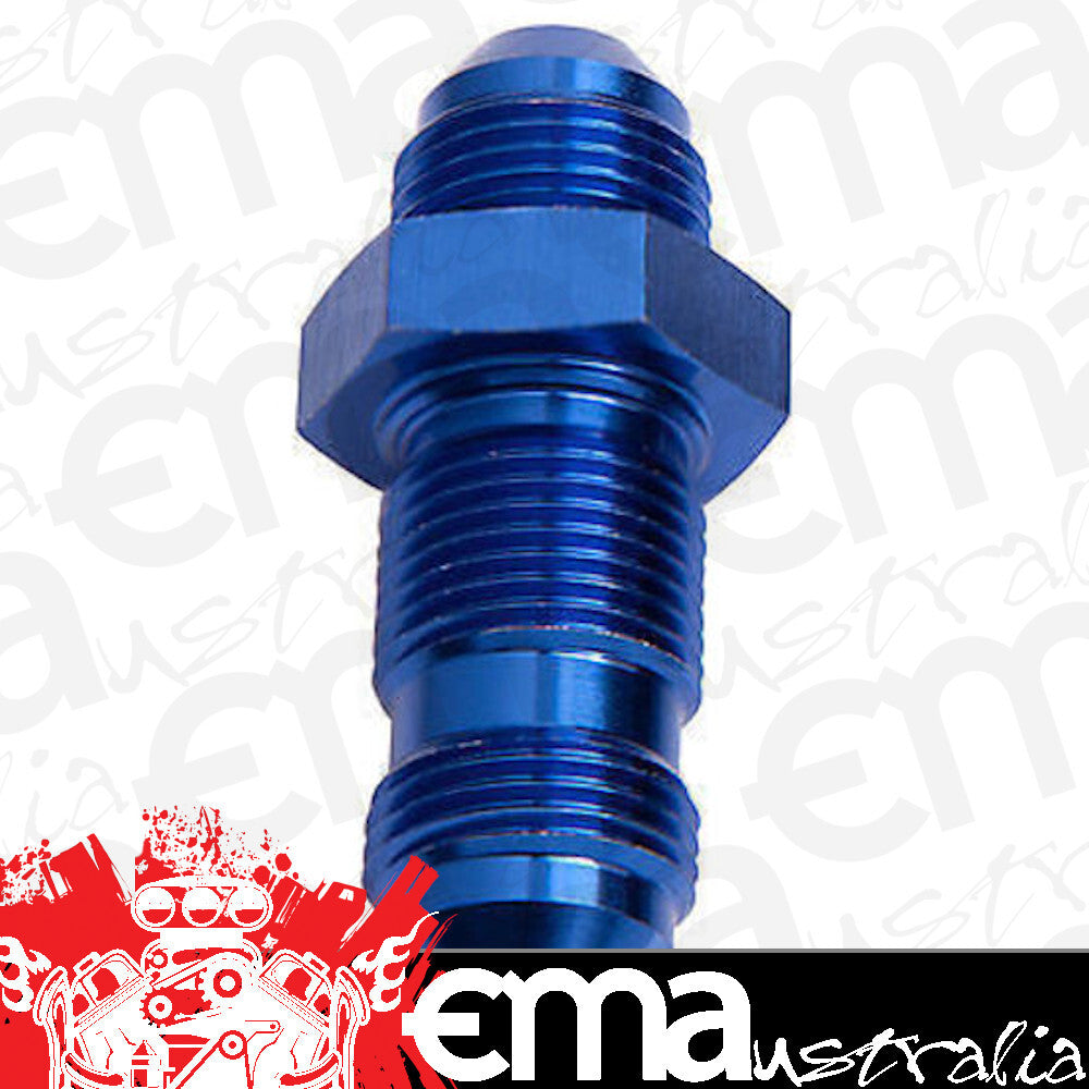 Aeroflow AF832-06 Straight Bulkhead -6AN Blue Bulkhead Nut Seperate