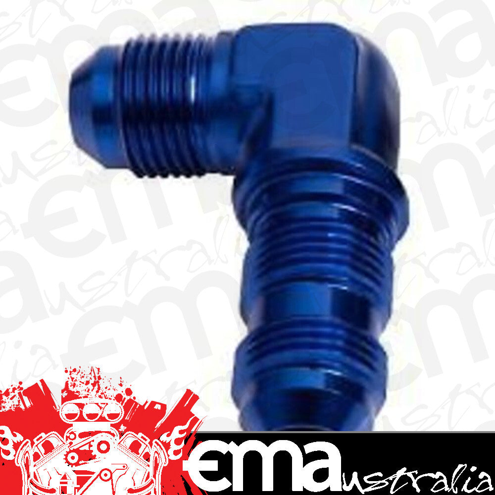 Aeroflow Performance Products AF833-03 90 Deg Bulkhead -3AN Blue Bulkhead Nut Seperate