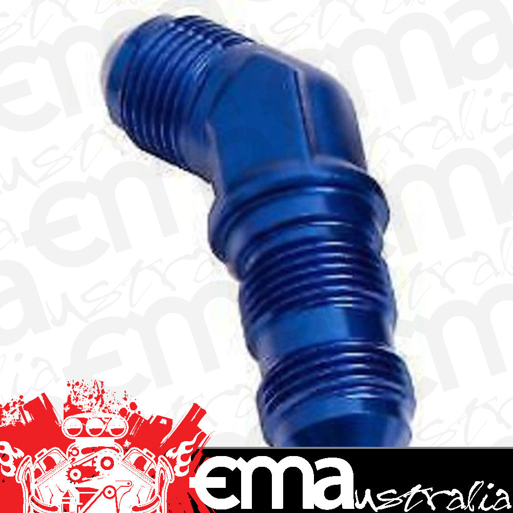 Aeroflow AF837-08 45 Deg Bulkhead -8AN Blue Bulkhead Seperate