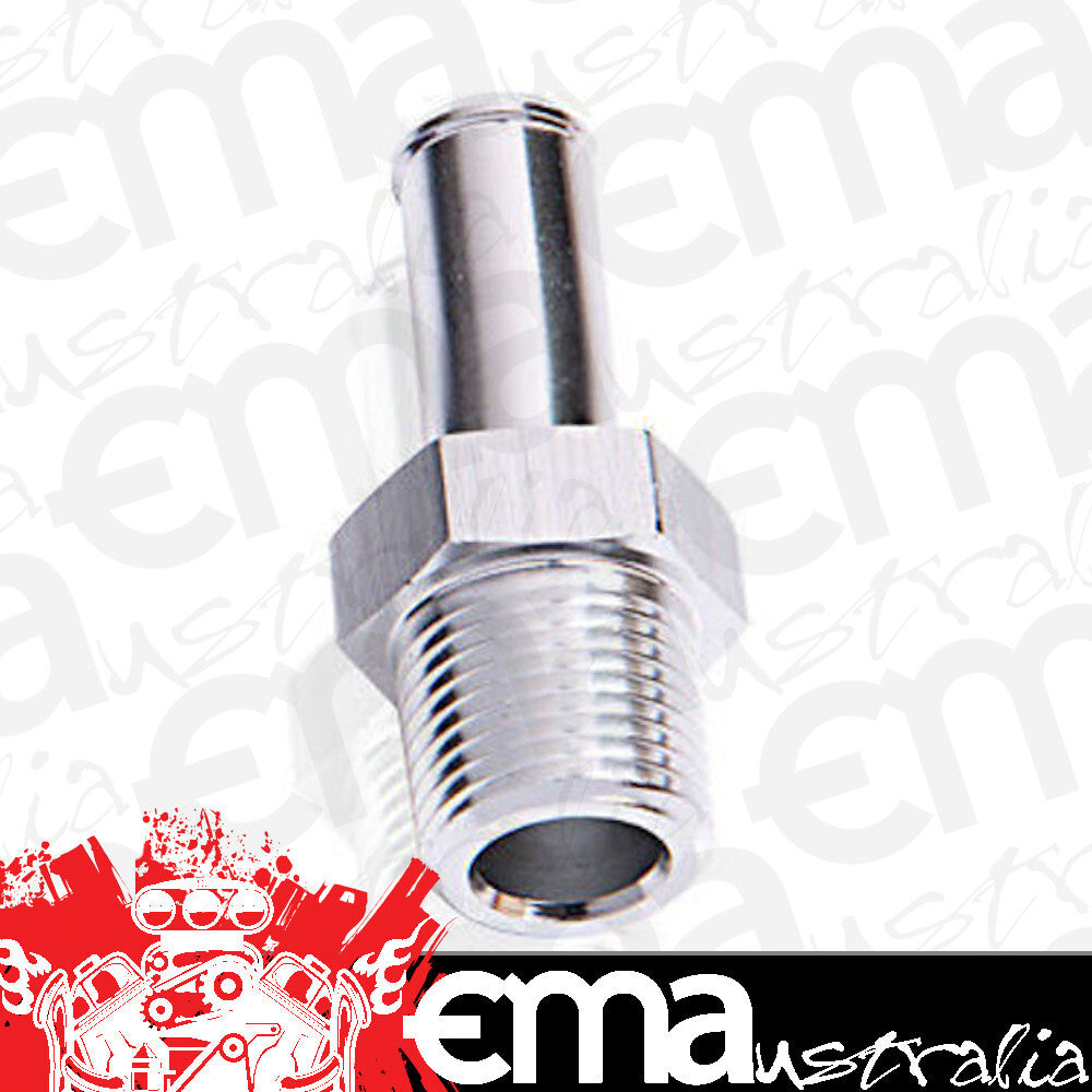 Aeroflow AF841-08-06S Male 1/2" NPT to 3/8" Barb Silver Straight Male to Male