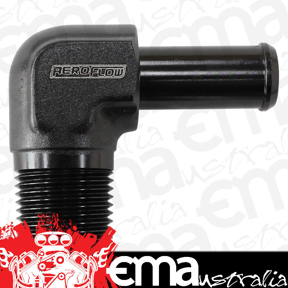 Aeroflow AF842-08ANBLK 90 Deg 3/8" NPT to -8 100/450 Series Braided Hose AN Size