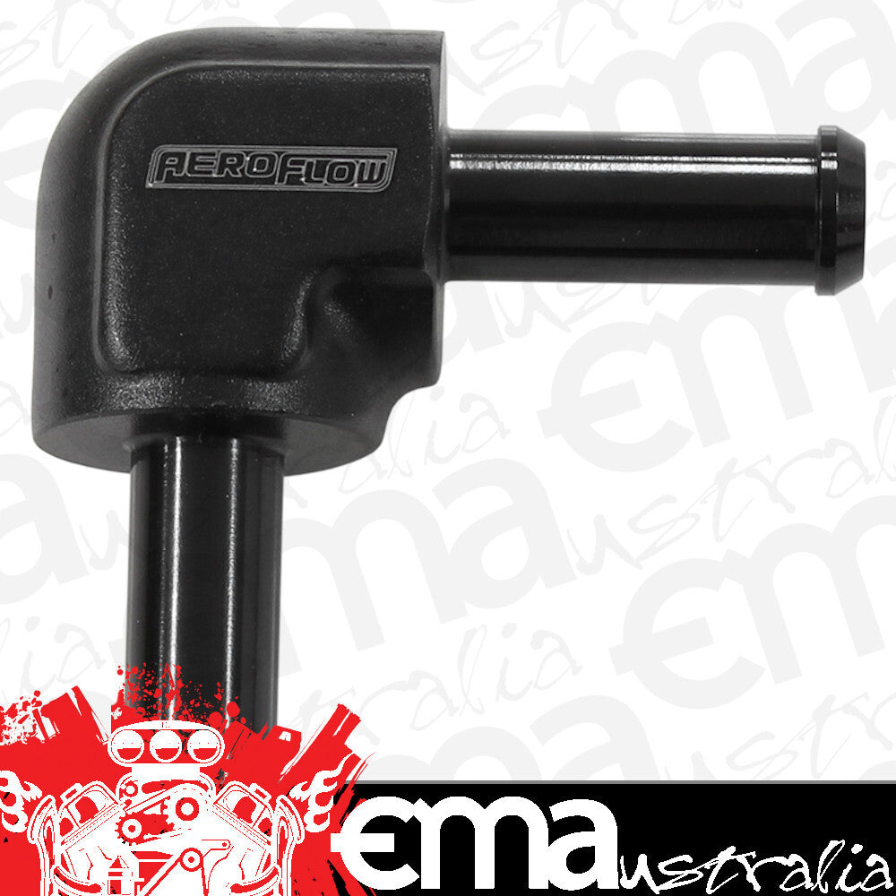 Aeroflow Performance Products AF843-06BLK 90 Degree 3/8" Barb Both Ends Black 3/8" / 9.52mm Barb S