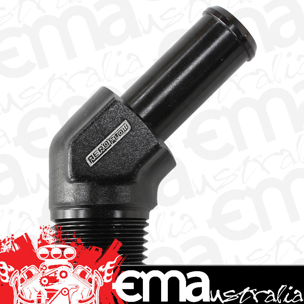 Aeroflow AF845-06-06ANBLK 45 Deg 3/8"NPT to -6 100 / 450Series Braided Hose AN Size