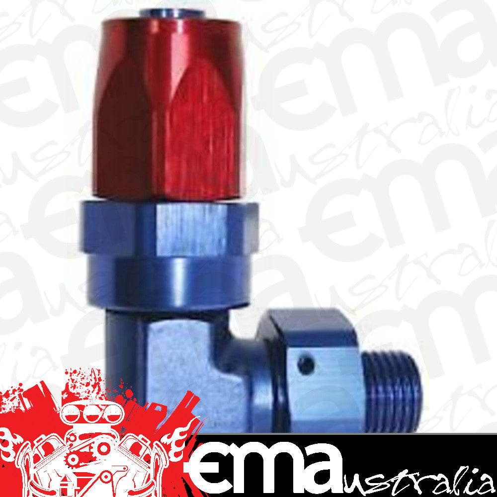 Aeroflow 100 & 450 series braided hose 90 Deg -16 ORB to -12AN Blue Swivel Aeroflow Performance Products AF849-12-16