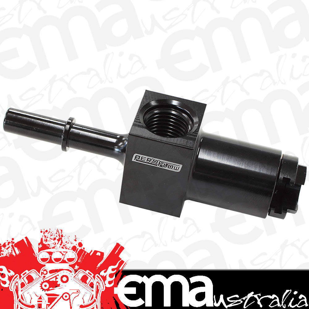 Aeroflow AF905-02BLK 3/8" Female to Male with 1/8" Port Blue Quick Connect Efi