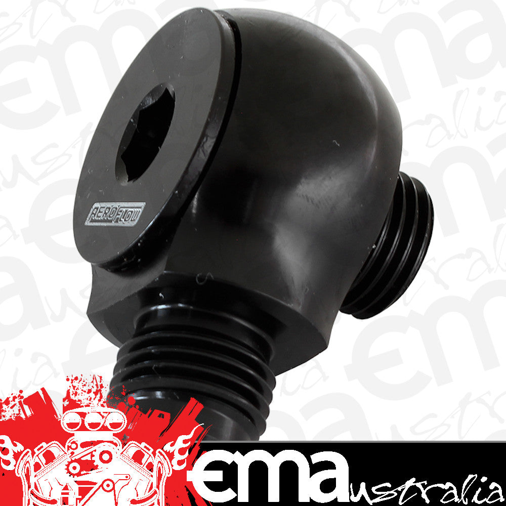 Aeroflow AF909-06-08BLK Slimline -8ORB to -6AN 90 Deg For Use In Tight Radius Area