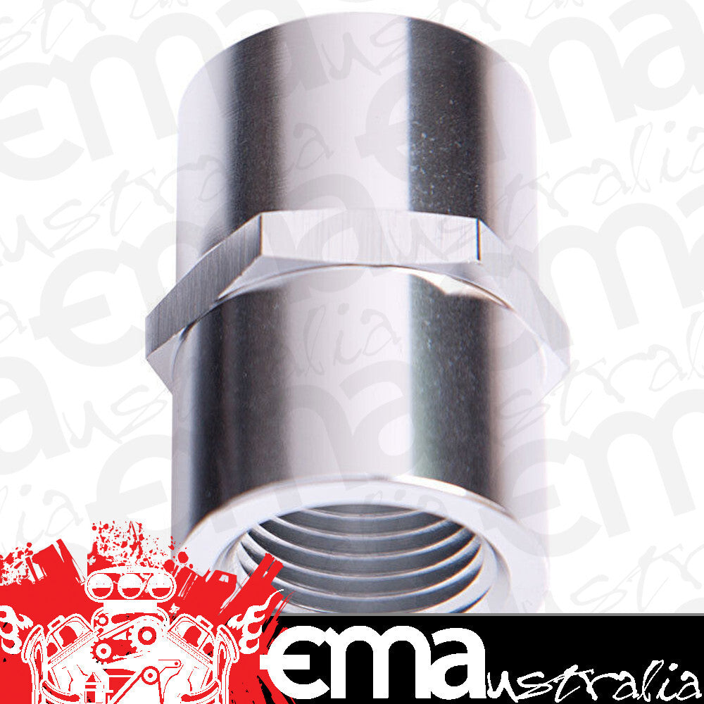 Aeroflow AF910-08S Female Coupler 1/2" NPT Silver Female to Female