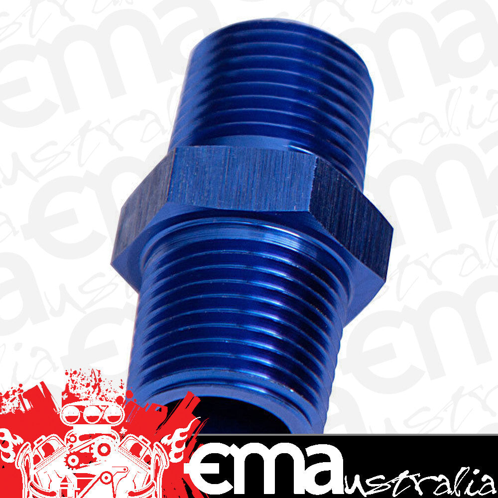 Aeroflow AF911-02 Male Coupler 1/8" NPT Blue Male to Male