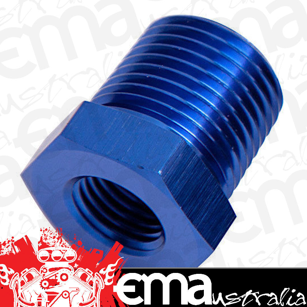Aeroflow AF912-08-02 NPT Pipe Reducer Blue 1/2" NPT Male 1/8" NPT Female
