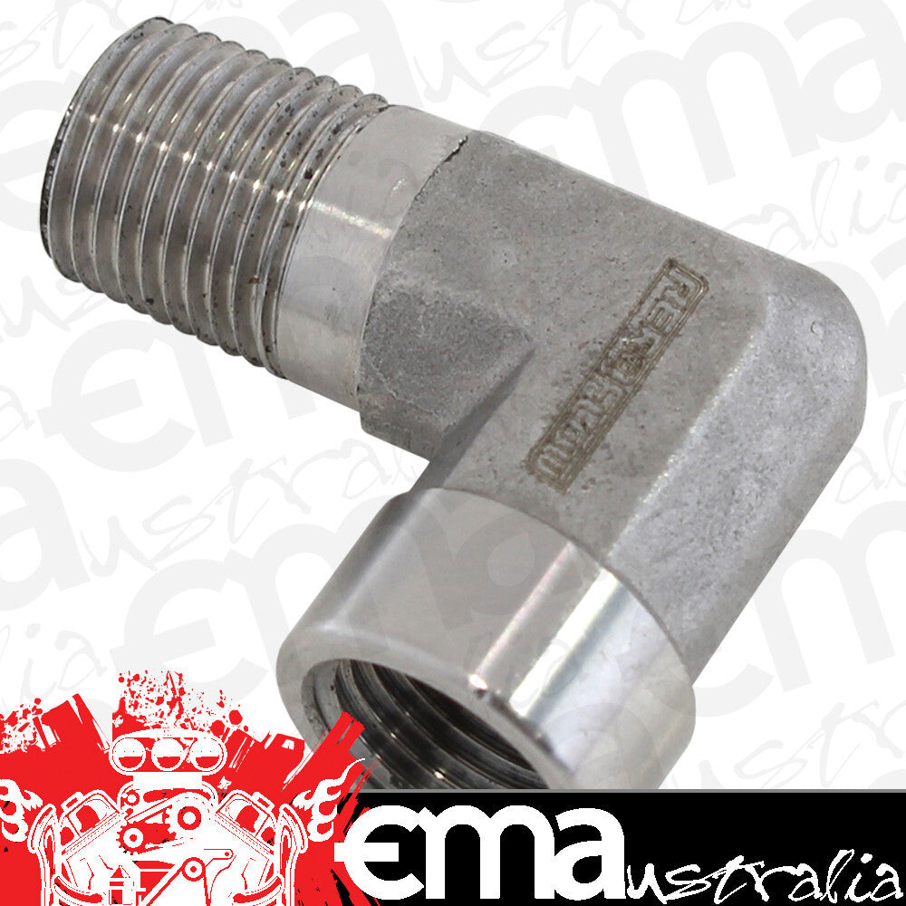 Aeroflow AF914-02SS 90 Deg Female - Male Elbow 1/8NPT Stainless Steel