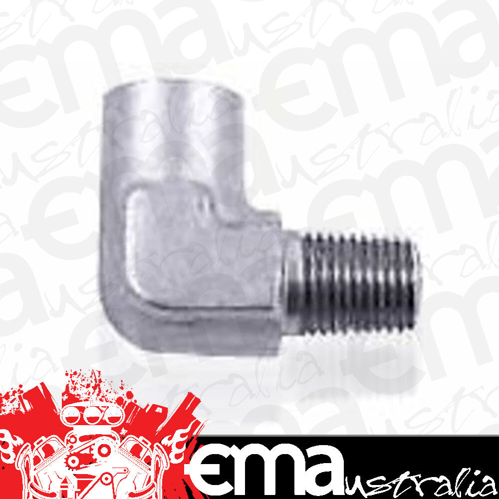 Aeroflow AF914-04S 90 Deg Female - Male Elbow 1/4 NPT Silver