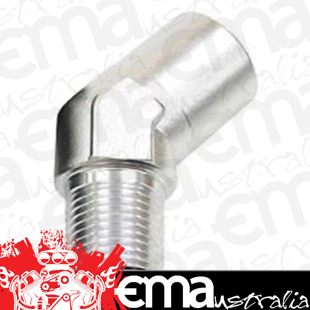 Aeroflow Performance Products AF915-04S 45 Deg Female - Male Elbow 1/4 NPT Silver