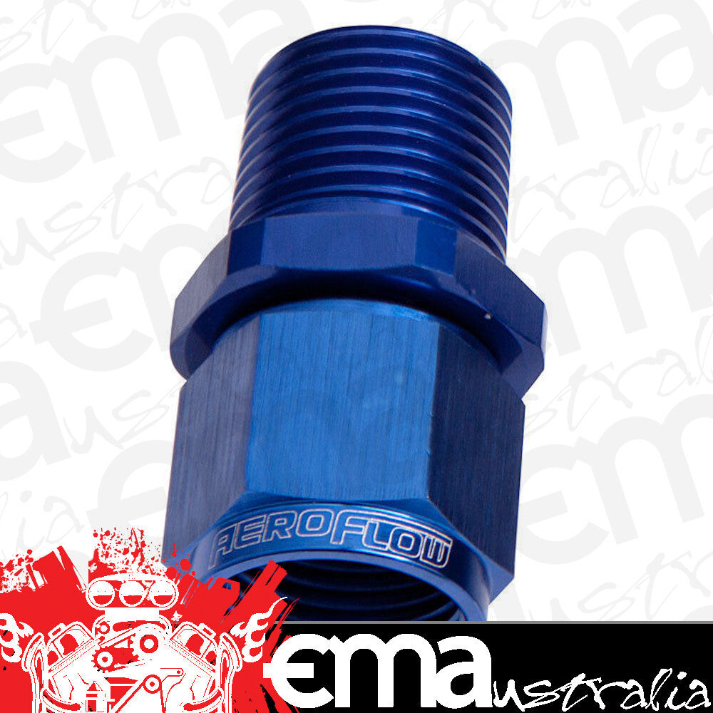 Aeroflow AF916-08-08 1/2" NPT to -8AN Female Nut Blue Straight Swivel Nut