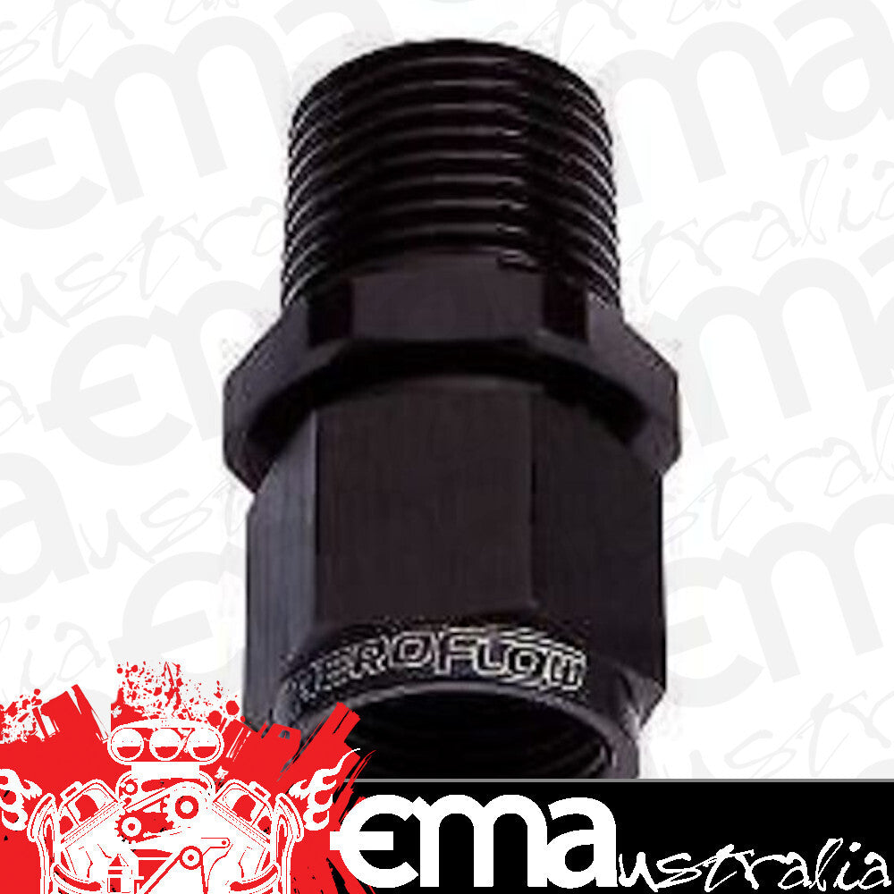 Aeroflow AF916-10-08BLK 1/2" NPT to -10AN Female Nut Black Straight Swivel Nut