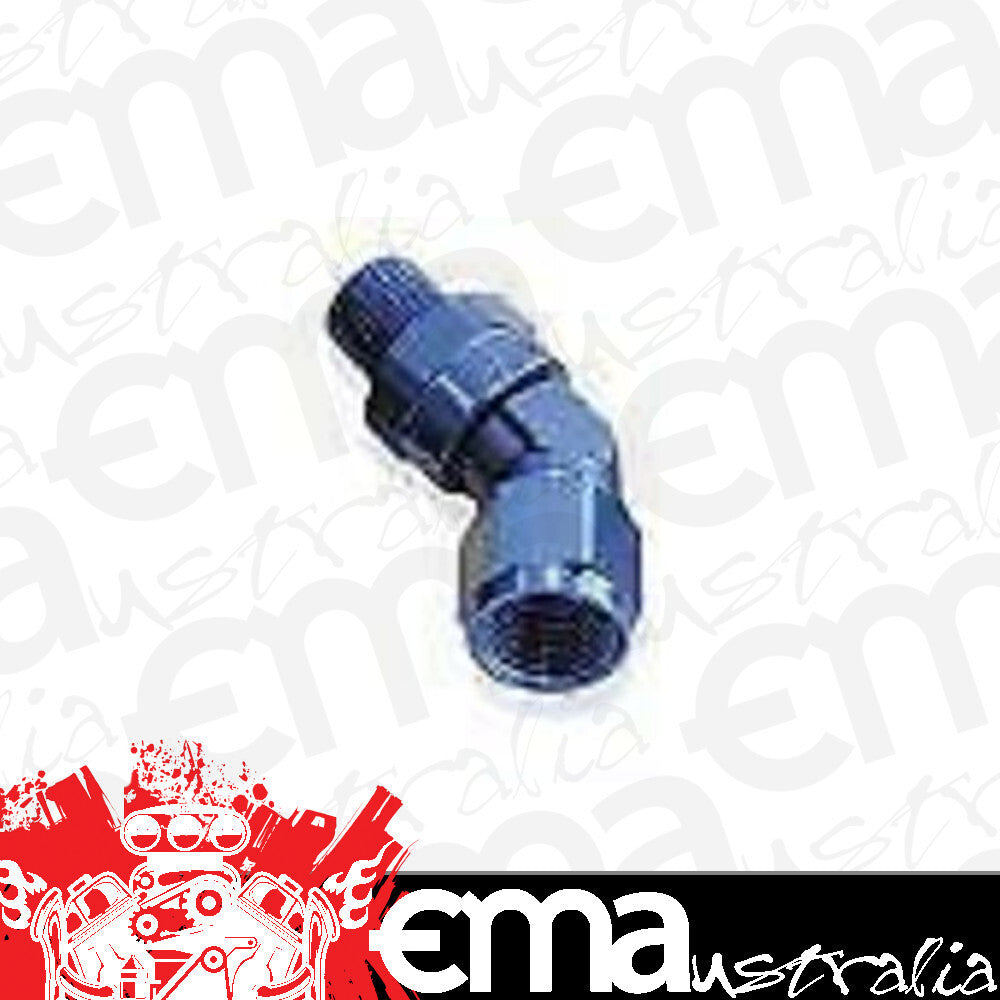 Aeroflow AF919-04-04 45 Deg 1/4" NPT to -4AN Femaleblue Full Swivel Fitting