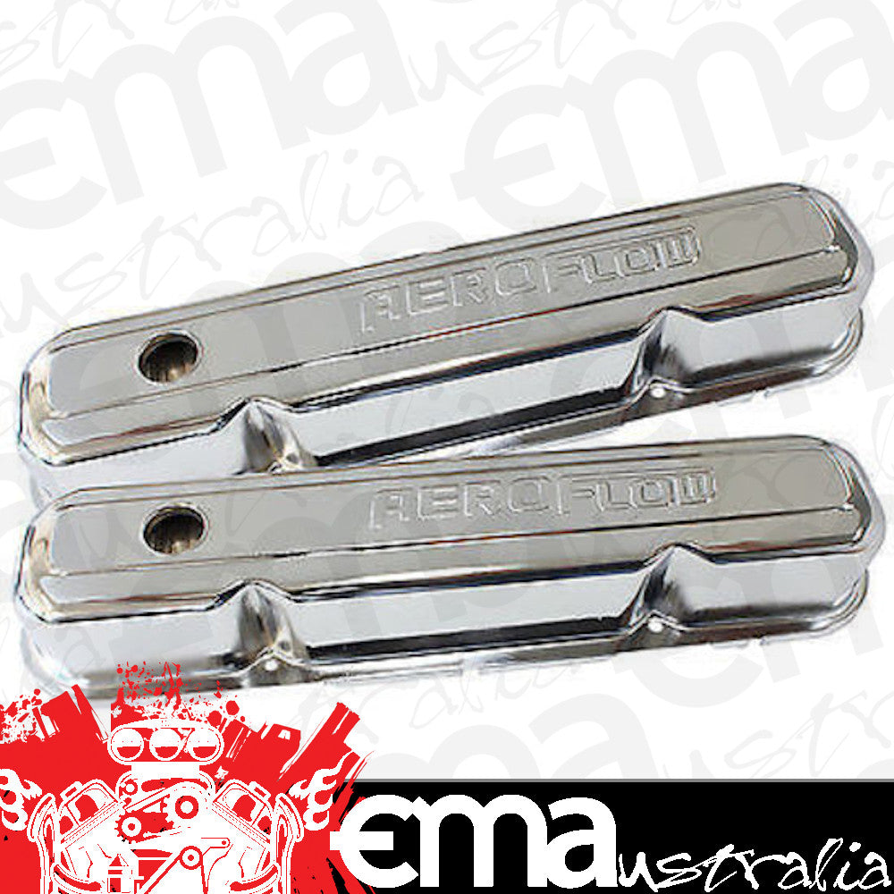 Aeroflow AF1821-5006 Chrysler S/B Valve Cover Chrome with Aeroflow Logo
