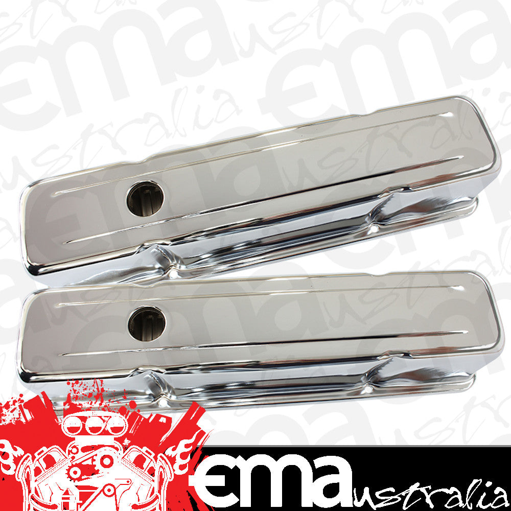 Aeroflow Performance Products AF1821-5050 Chev 283-350 SBC Valve Cover Tall Chrome without Logo