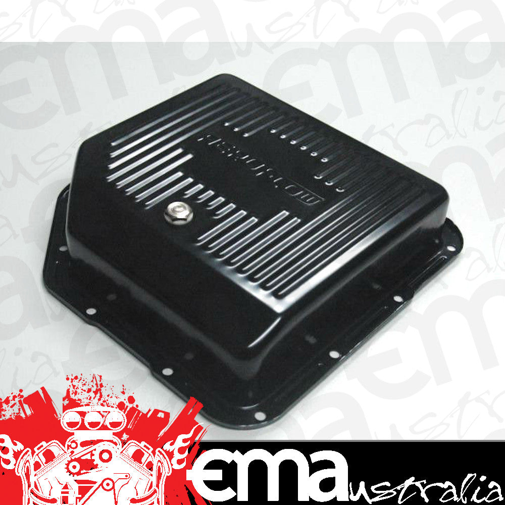 Aeroflow AF1826-3003 Th350 Deep Transmission Pan Black W/ Drain Plug