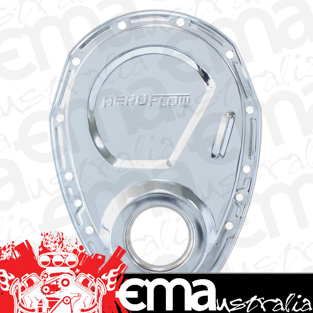 Aeroflow AF1827-2000 Sb Chev Timing Cover Chrome Steel Inc Gaskets & Seals SBC Aeroflow 1827-2000