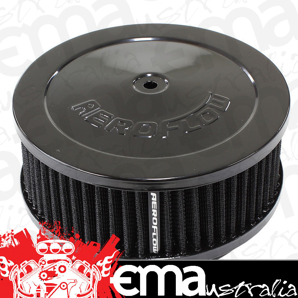 Single 2-3-4barrel, 5-1/8 in. neck 6-3/8" x 2-1/2" Air Clean Assembly Black Cotton Aeroflow Performance Products AF2251-1331