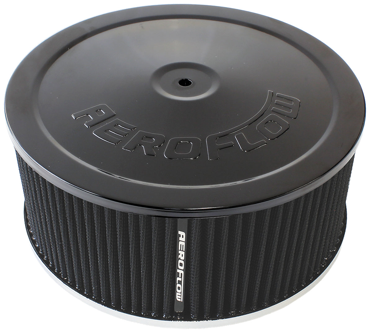 Aeroflow Performance Products AF2251-1364 9" x 4" Air Cleaner Assembly 7-5/16" Neck Black Lid Cotton