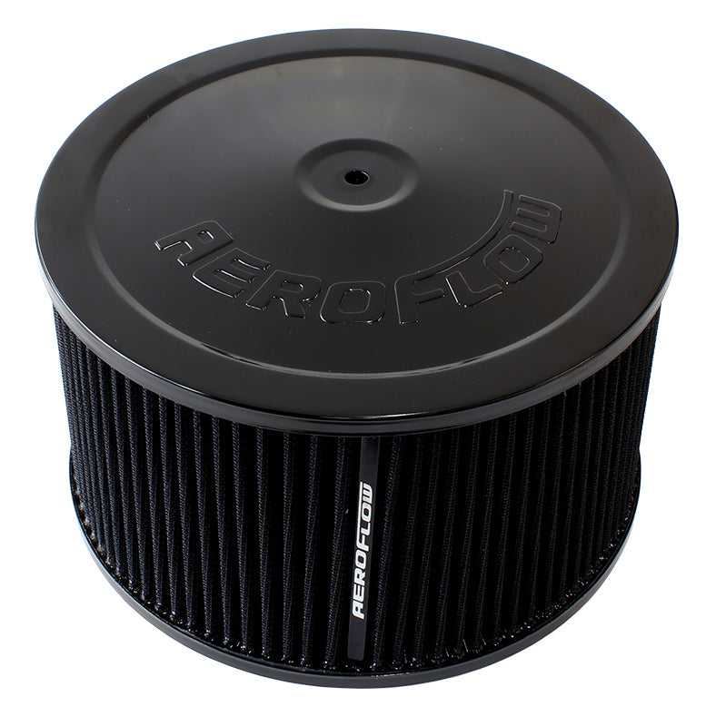 Aeroflow AF2251-1366 9" x 5" Air Cleaner Assembly 7-5/16" Neck Black Lid Cotton
