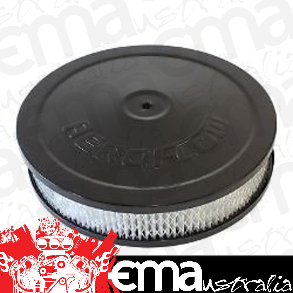 Aeroflow AF2256-1280 14" x 3" Air Cleaner Assembly 5-1/8" Dropbase Black Paper