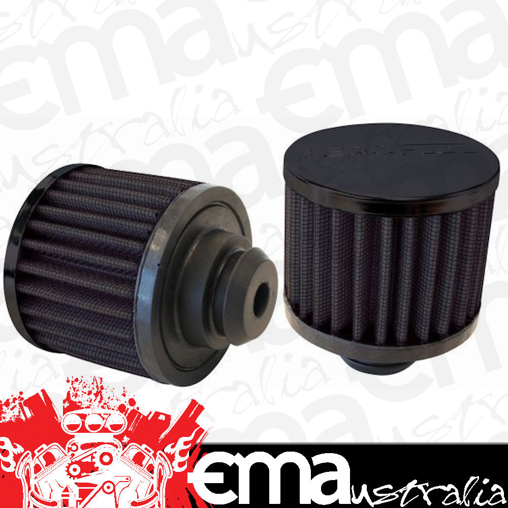 Aeroflow AF2271-1490 1-1/4" Push In Breather Filter3" O.D 2-1/2" H Black Top