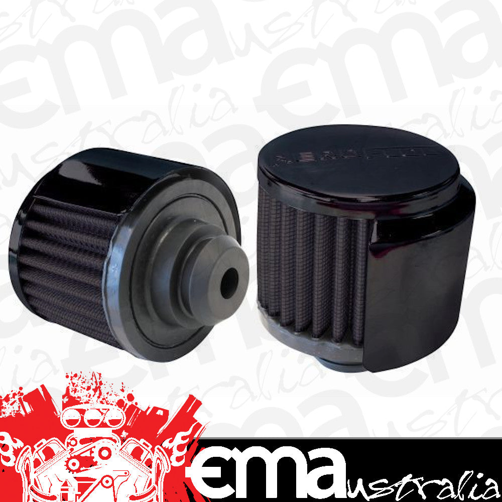 Aeroflow AF2271-1516 1-1/4" Push In Breath W/Shield3" O.D 2-1/2" H Black Top