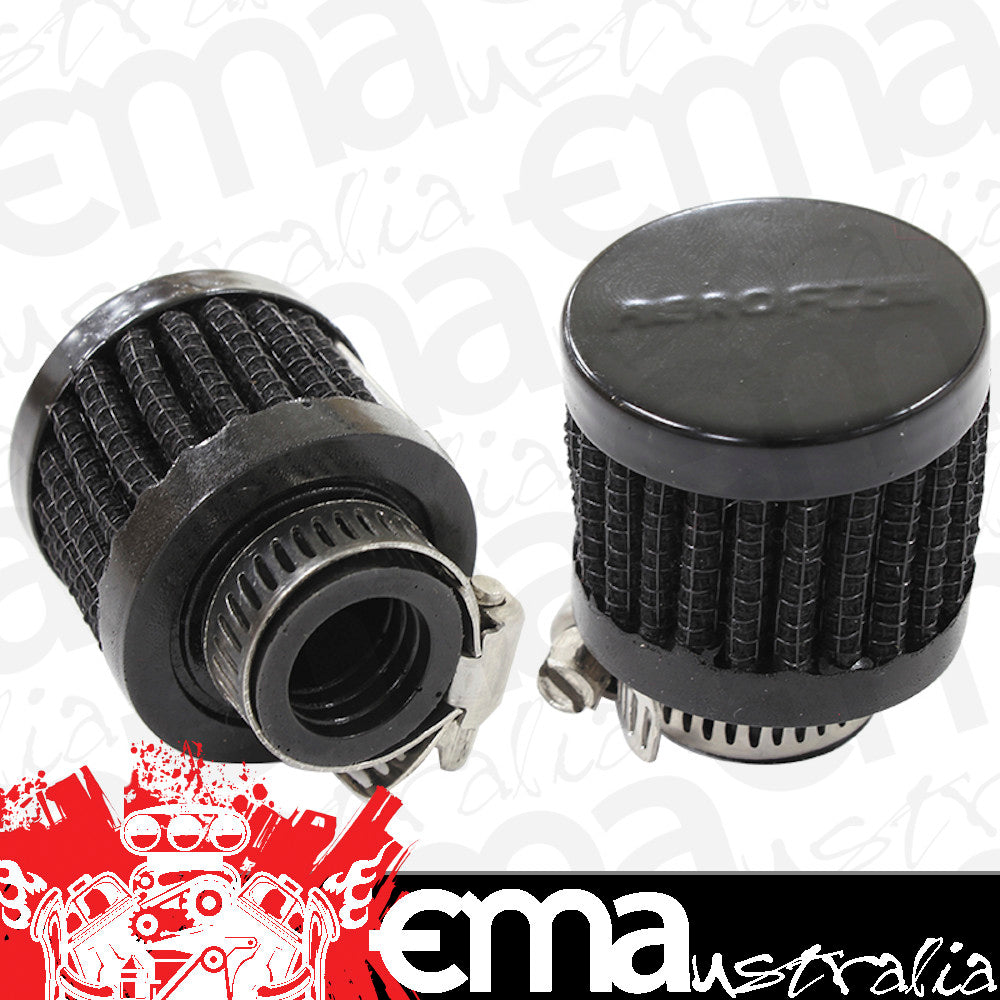 Aeroflow AF2271-2480 9/16" Universal Clamp On Filter 1-3/8" O.D 1-1/8" H Black Top