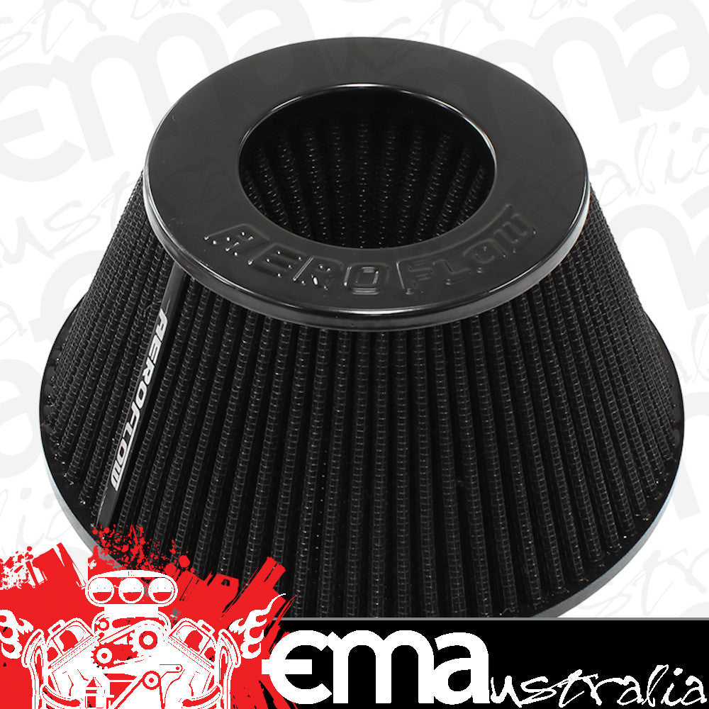 Aeroflow AF2711-1009 6" Clamp-On Tapered Filter 7.6 / 4.7" O.D 4" High Black