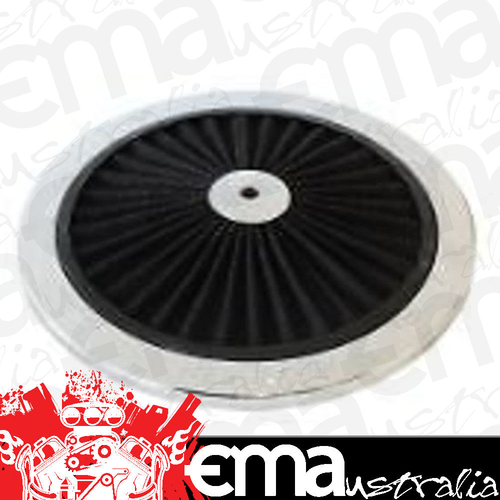 Aeroflow AF2851-0901 9" Chrome Full Flow Top Plate Black Cotton Hi Flow & Filtrat