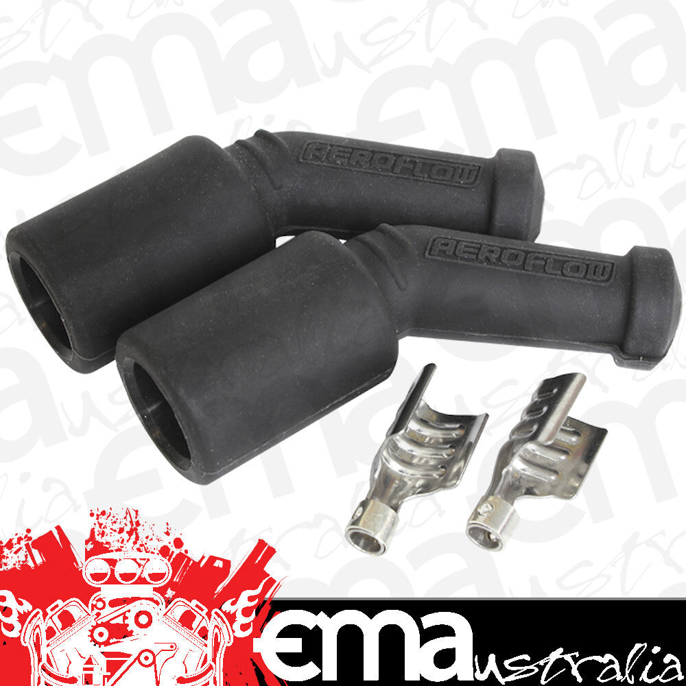 Suit GM LS Series Coil Boots Term LS1 (2 Pack)45 Deg. 2 Boots 2 Terminals Aeroflow Performance Products AF4030-3304