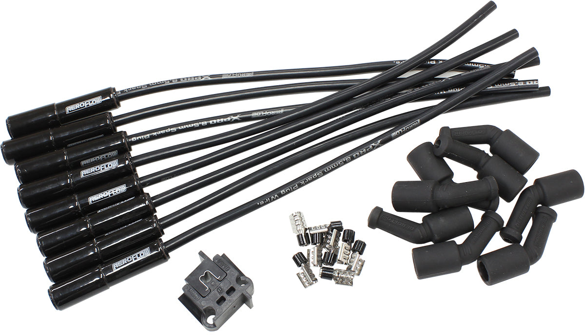 CERAMIC GM LS UNIVERSAL SPARK PLUG LEAD SET BLACK LS1 LS2 Aeroflow - AF 4030-32073C