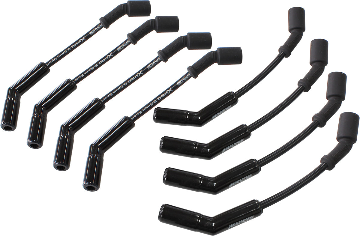 Aeroflow Performance Products AF4038-32813C "HOLDEN LS1 CERAMIC LEAD SET 8"" GM LS EARLY 135 DEG BLACK Aeroflow - AF 4038-32813C"