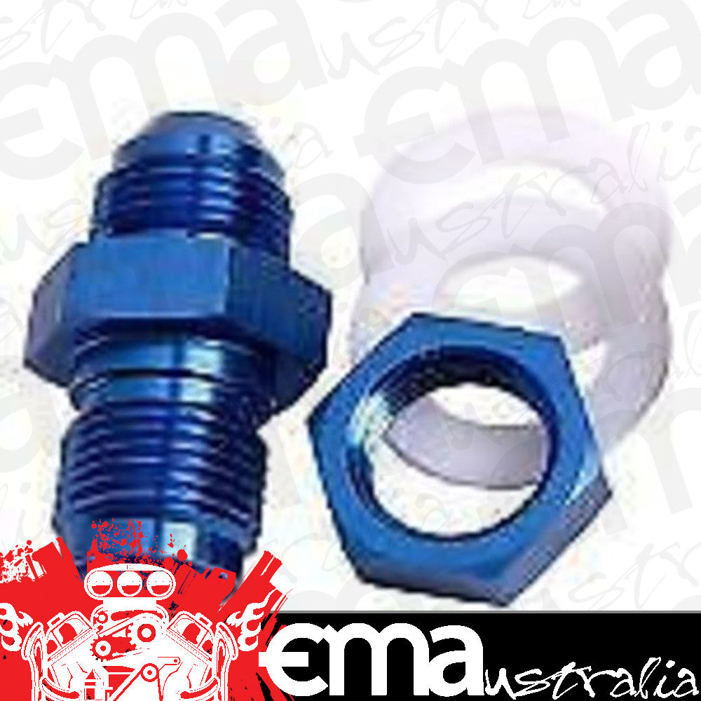 Aeroflow AF921-12 Fuel Cell Fitting -12AN Blue Fuel Cell Bulkhead Fitt