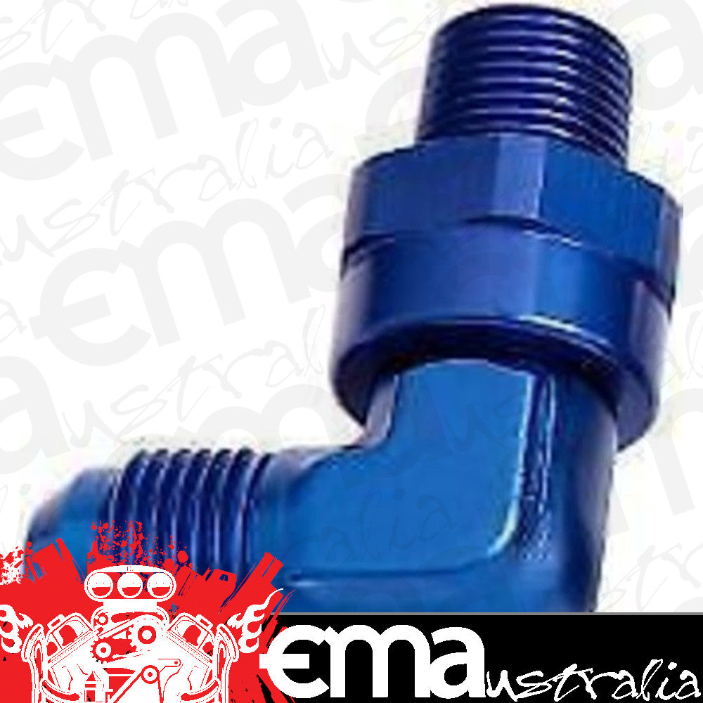 Aeroflow AF922-12-08 90 Deg 1/2" NPT to -12AN Blue Male Swivel Thread