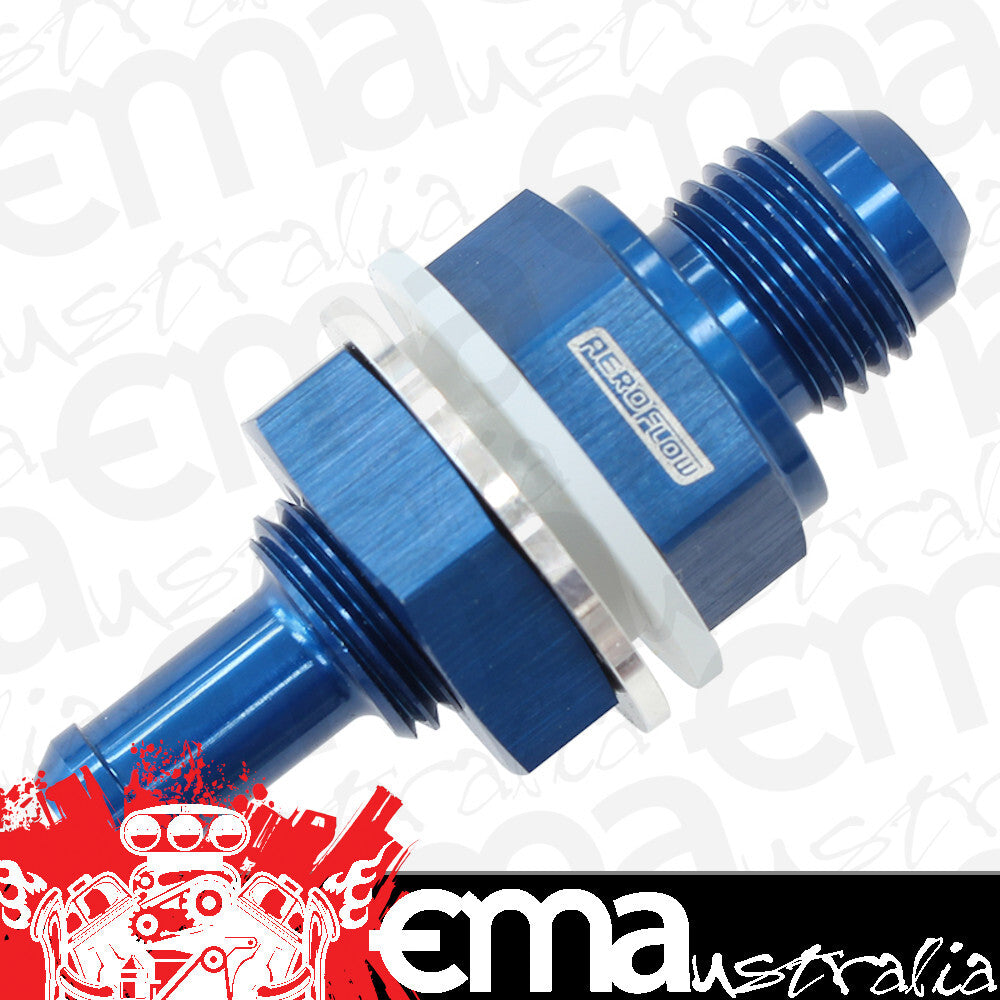 Aeroflow Performance Products AF927-06-05 6AN Bulkhead Fitting W/ 5/16" Barb For Push On Hose