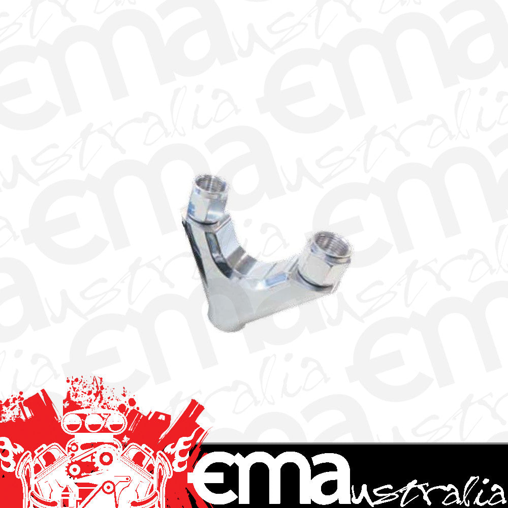 Aeroflow AF939-08-10S Billet Y-Piece 2x -8AN Female to 1x -10ORB Silver