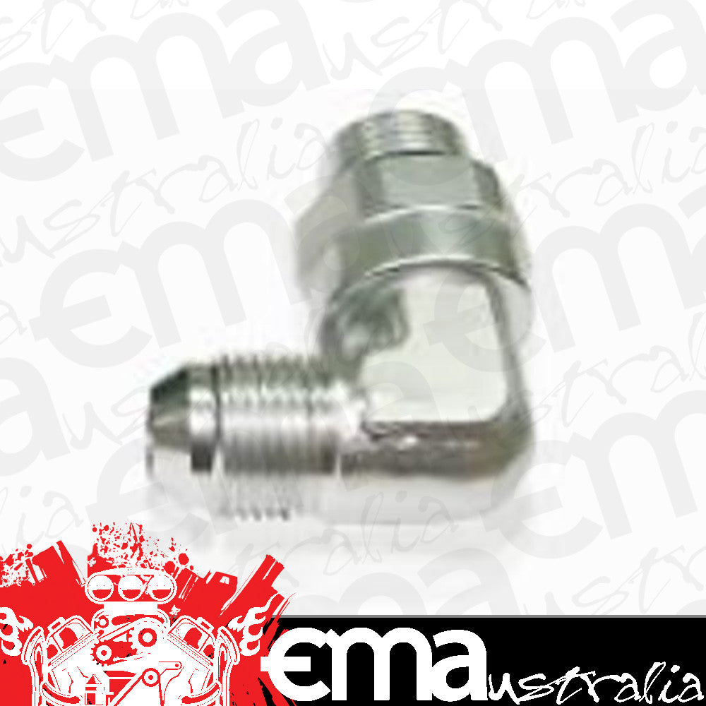 Aeroflow AF949-06S Male -6 ORB 90 to -6AN Male Silver Full Swivel