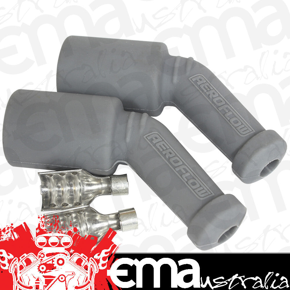 Aeroflow AF4530-3304 Coil Boots & Term LS1 45 Deg 2 Boots Terminal Grey