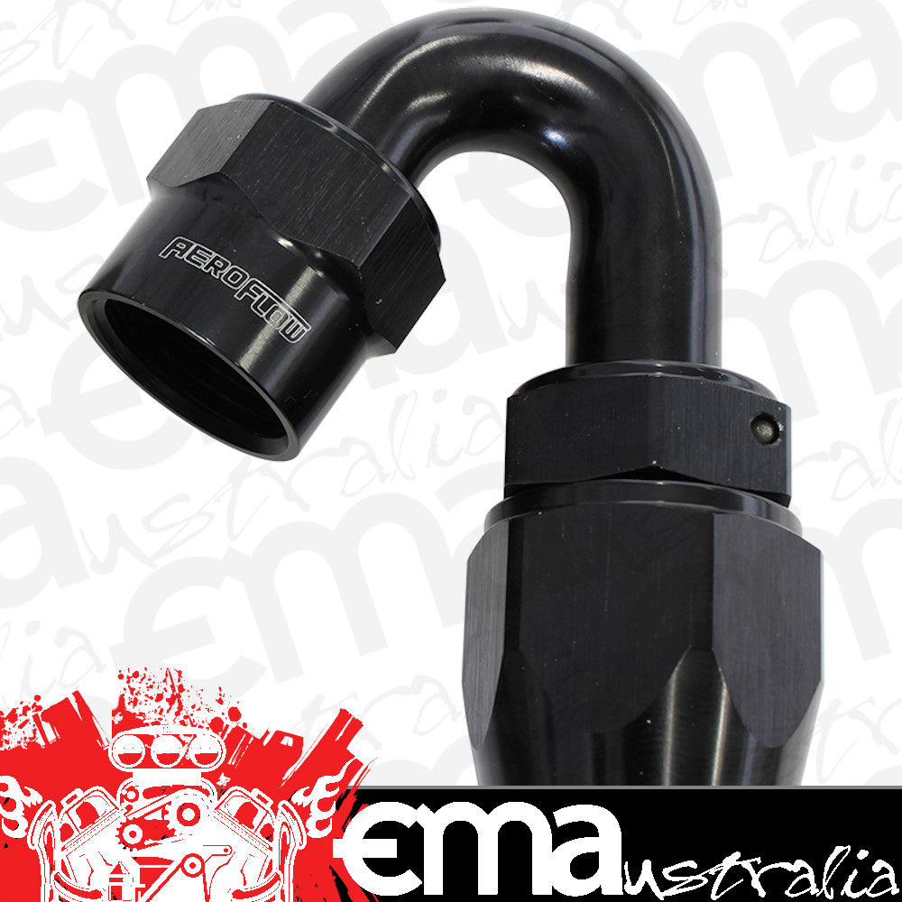 Kryptalon Series One Piece Full Flow Swivel 150ø Hose End -20AN (Black Finish, Suits Kryptalon Series Kevlar Hose) (AF7025-20)