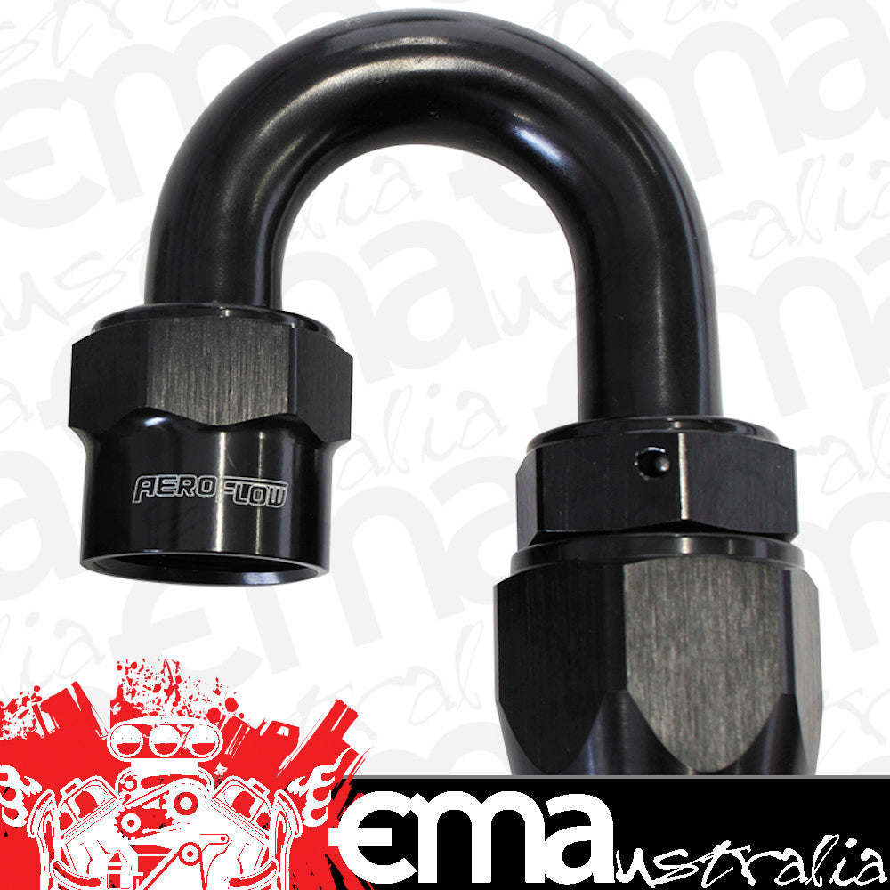 Kryptalon Series One Piece Full Flow Swivel 180ø Hose End -20AN (Black Finish, Suits Kryptalon Series Kevlar Hose) (AF7026-20)