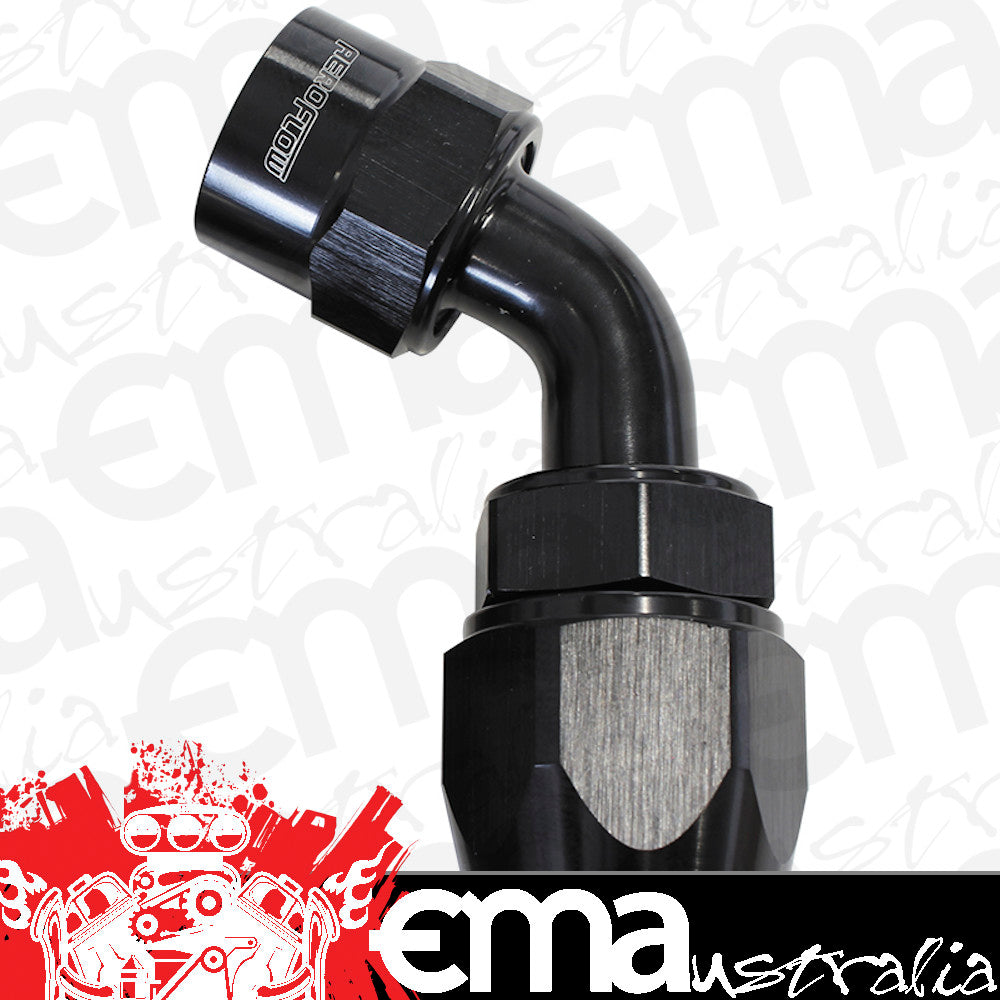Kryptalon Series One Piece Full Flow Swivel 60ø Hose End -20AN (Black Finish, Suits Kryptalon Series Kevlar Hose) (AF7028-20)