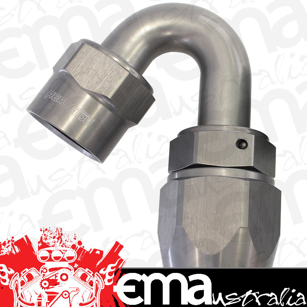 Kryptalon Series One Piece Full Flow Swivel 150ø Hose End -20AN (Titanium Finish, Suits Kryptalon Series Kevlar Hose) (AF7825-20)