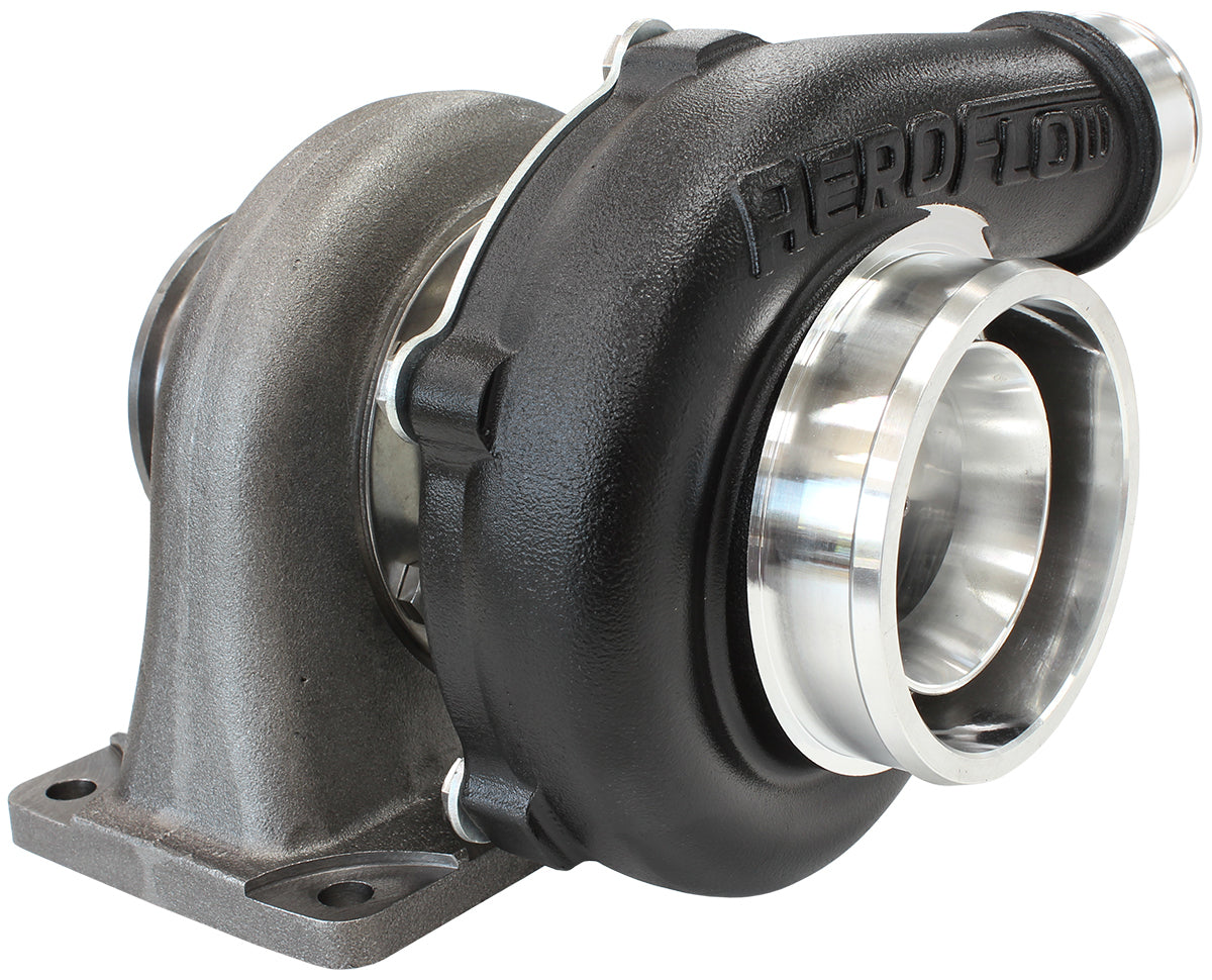 Aeroflow AF8005-3000BLK BOOSTED 5355 .63 Turbocharger 340-650HP Rating Hi Temp Black Finish (External Wastegate T3 Inlet Flange V-Band Exhaust Flange)