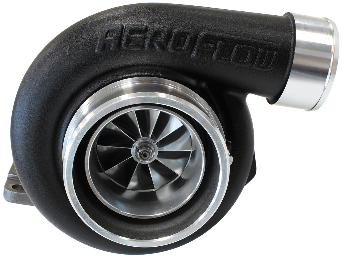 Aeroflow AF8005-3016BL BOOSTED 6362 .82 Turbocharger 450-850HP Rating Hi Temp Black Finish (External Wastegate T3 Inlet Flange V-Band Exhaust Flange)