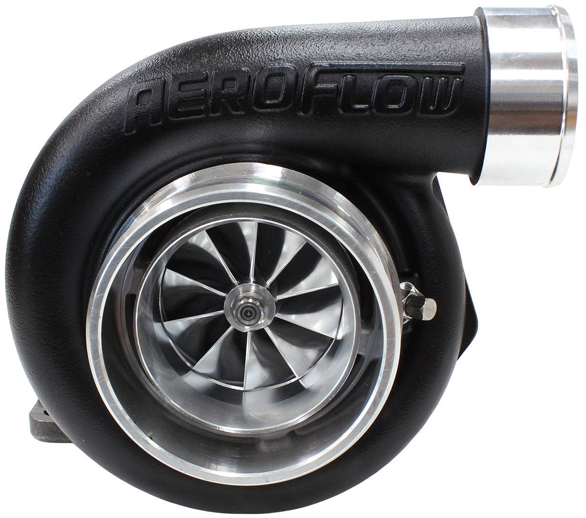 Aeroflow AF8005-3021BLK BOOSTED 6762 .82 T3 FLANGE V-BAND OUTLET GTX3584 BLACK