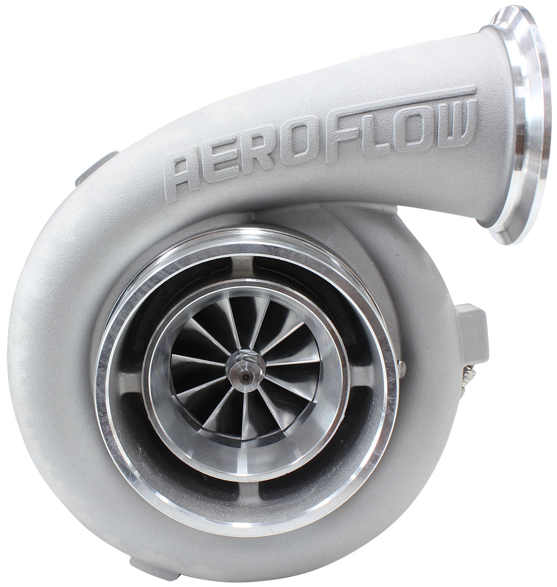 BOOSTED 7075 1.15 Turbocharger 475-950HP Rating - Natural Cast Finish (External Wastegate, T4 Twin Entry Inlet Flange, V-Band Exhaust Flange)